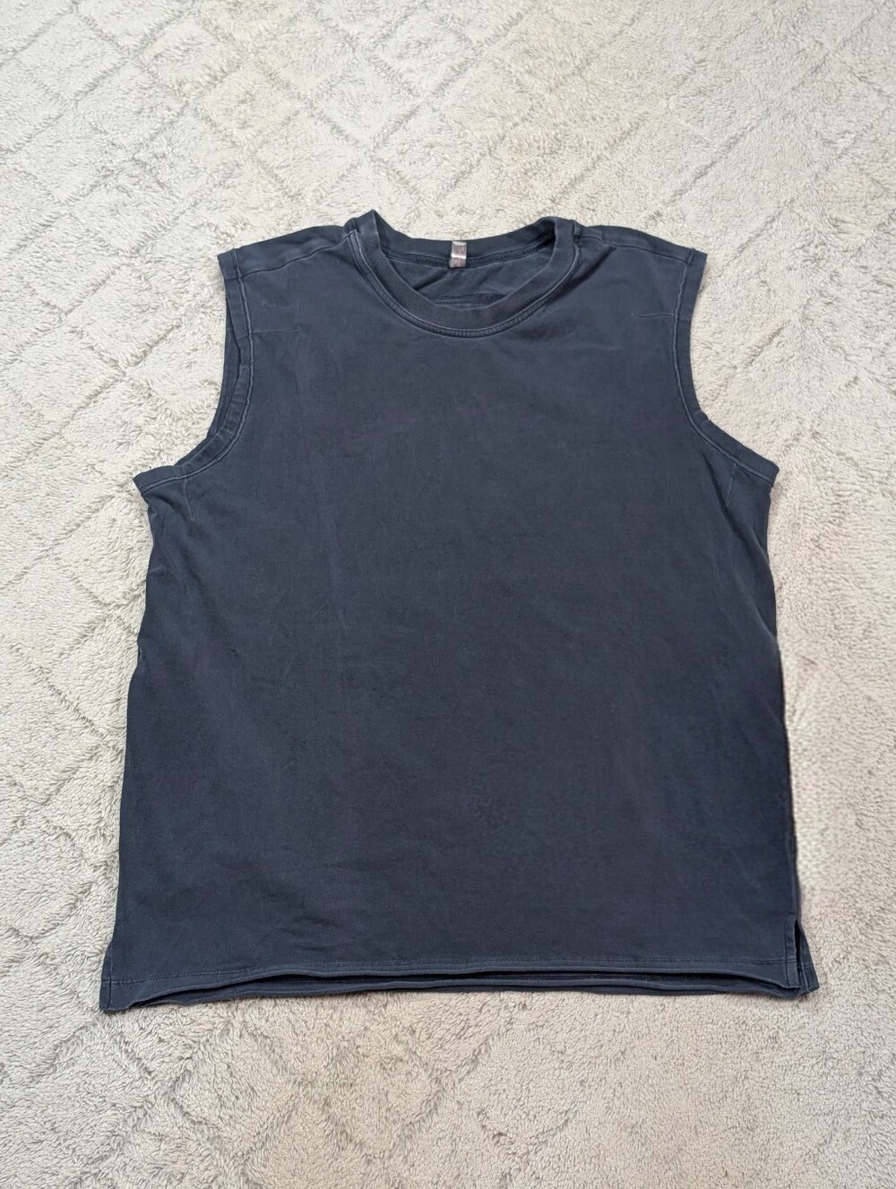 Free People Top Womens S Blue Navy Hot Shot Muscle Tank Oversized Athleisure